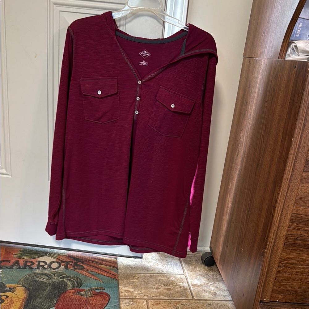 Burgundy Long Sleeve Hoodie